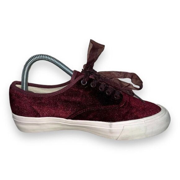 SeaVees for J. Crew Legend Casual Sneakers Merlot Burgundy Velvet Women's 7 - Picture 6 of 10